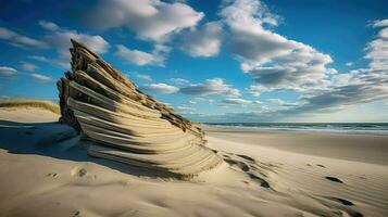 AI generated waves barrier island landscape photo