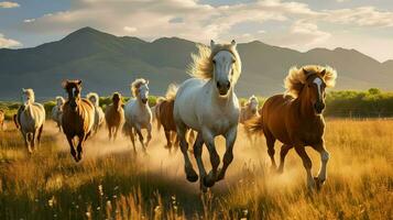 ai generado campo pastos tierras de cultivo paisaje foto