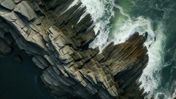 AI generated ocean sea cliffs landscape photo