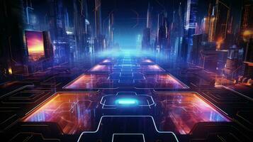 AI generated robotics future electronic background photo