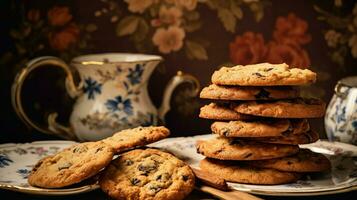 AI generated oatmeal stack cookies food photo