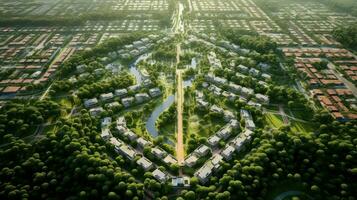 AI generated housing suburban developments urban photo