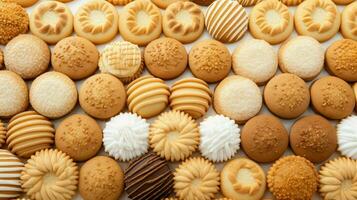 AI generated dessert white cookies food photo