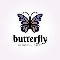 azul mariposa logo icono diseño, minimalista insecto ilustración diseño vector
