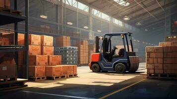 AI generated inventory cargo warehouse background photo