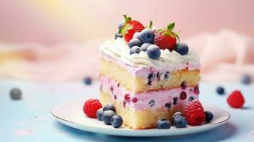 AI generated strawberry dessert cake food photo