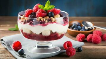 AI generated cran berry dessert food photo