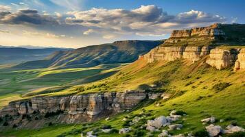 AI generated uplift fault block mountains photo