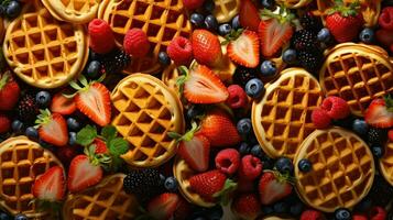 AI generated sweet fried waffle food photo