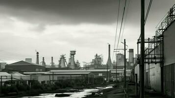 AI generated factories industrial zones urban photo