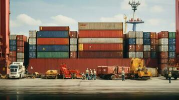 AI generated freight large ship cargo photo