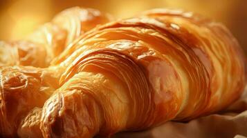 AI generated pastry fresh croissan food photo