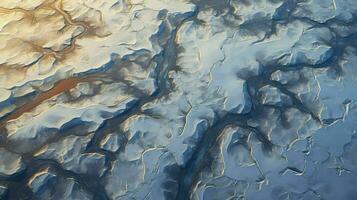 AI generated snow tundra landscape aerial photo