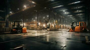 AI generated storage industry warehouse background photo