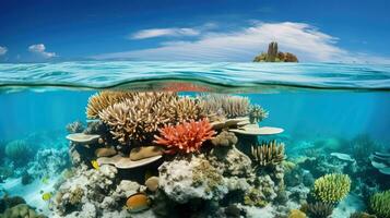 AI generated marine atolls coral reefs photo