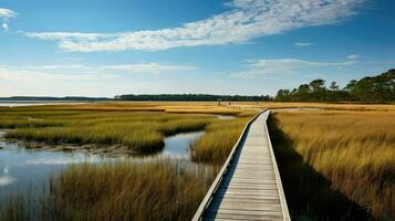 AI generated tidal estuarine marsh landscape photo