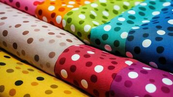 AI generated polka fabric dots background photo