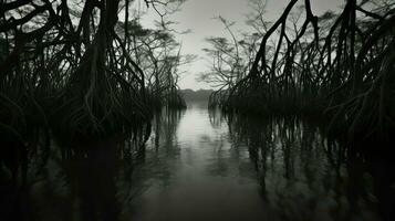 AI generated biodiversity mangrove forest landscape photo