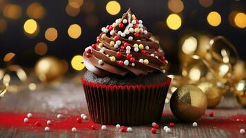 AI generated frosting holiday cupcake food photo