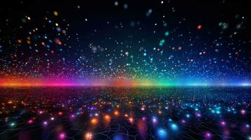 AI generated internet network dots background photo