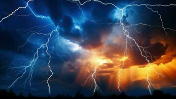 AI generated charge lightning energy background photo