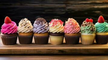 AI generated bakery gourmet cupcake food photo