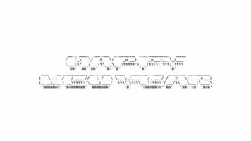 Lycklig ny år ascii animering på vit bakgrund. ascii konst koda symboler med lysande och glittrande pärlar effekt bakgrund. attraktiv uppmärksamhet kampanj. video