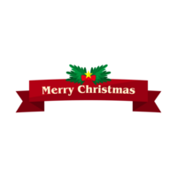 Christmas red ribbon design with transparent background png