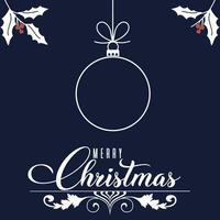 Merry christmas greeting card Flat design Vector illustration