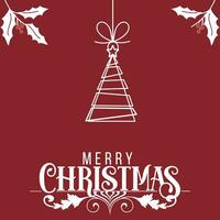 Merry christmas greeting card Flat design Vector illustration