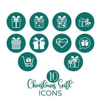 Set of christmas present stickers icons Vector illustration