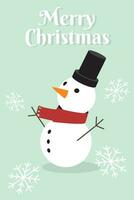 Flat style vertical christmas card Vector illustration