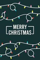 Detailed colored vertical christmas card Vector illustration