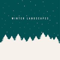 de colores plano invierno estacional paisaje vector ilustración