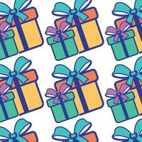 Christmas present pattern Gift box background Vector illustration