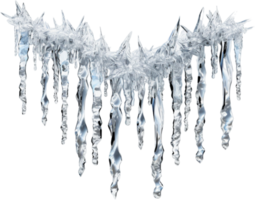 AI generated Hanging translucent icicles with snow png