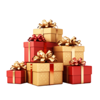 AI generated Christmas gifts box png