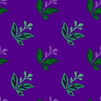 Elegant seamless pattern featuring hand-drawn leaves and florals. vector