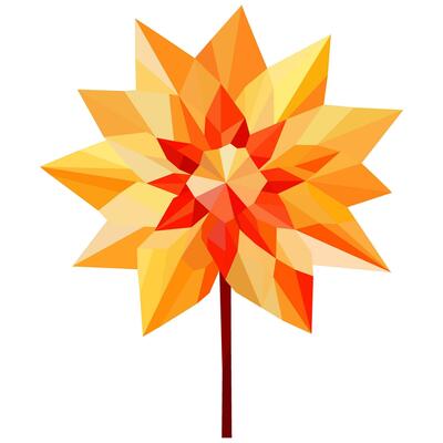 Geometric polygonal flower art.