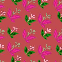 Elegant seamless pattern featuring hand-drawn leaves and florals. vector