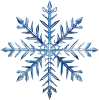 AI generated Big translucent christmas snowflake in blue colors png