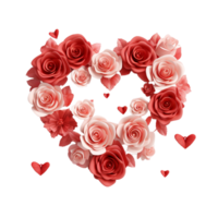 AI generated Flower Heart Rose Valentines Day png