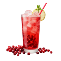 AI generated Sparkling Cranberry Punch Realistic Shadowless Original png