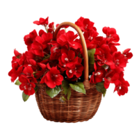 AI generated Flower bouquet Basket Rose png