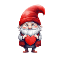 AI generated Valentine Hearts Pink Gnome png