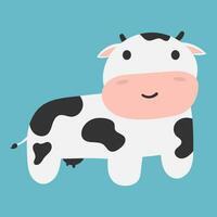 Ilustración de vector de vaca de dibujos animados lindo