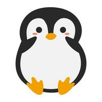 cute little penguin cartoon winter illustration vector