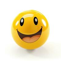 AI generated Smiling Yellow Emoticon Face Emoji Isolated on White Background photo