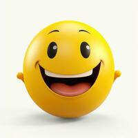 AI generated Smiling Yellow Emoticon Face Emoji Isolated on White Background photo