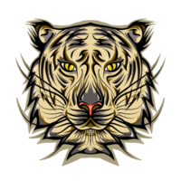 tribal tigre tête mascotte autocollant illustration. parfait pour tatouages, autocollants, Chapeaux, vêtements, logos, Icônes png